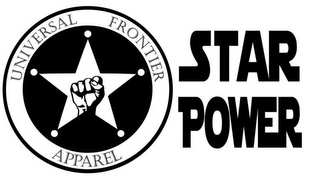 UNIVERSAL FRONTIER APPAREL STAR POWER logo