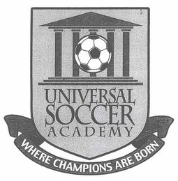 UNIVERSAL SOCCER ACADEMY WHERE CHAMPIONS ARE BORN logo