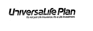 UNIVERSALIFE PLAN IT'S NOT JUST LIFE INSURANCE. IT'S A LIFE INVESTMENT. logo