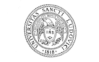 UNIVERSITAS SANCTI LUDOVICI 1818 RELIGIONI ET BONIS ARTIBUS IHS logo