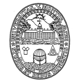 UNIVERSITAS. V. MONTIS. A.D.1791 STUDIIS ET REBUS HONESTIS COLLEGIUMQUE AGRICULTURAE logo