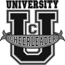 UNIVERSITY CHEERLEADER, U C logo