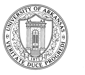UNIVERSITY OF ARKANSAS VERITATE DUCE PROGREDI 1871 logo