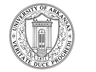 UNIVERSITY OF ARKANSAS VERITATE DUCE PROGREDI 1871 logo