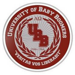 UNIVERSITY OF BABY BOOMERS VERITAS VOS LIBERABIT UBB 1946- 1964 logo