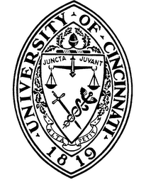 UNIVERSITY OF CINCINNATI 1819 JUNCTA JUVANT ALTA PETIT logo