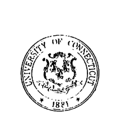UNIVERSITY OF CONNECTICUT 1881 QUI TRANSTULIT SUSTINET logo