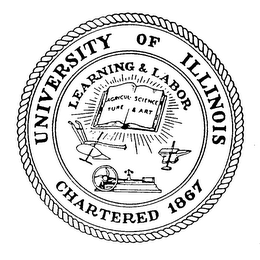 UNIVERSITY OF ILLINOIS CHARTERED 1867 LEARNING & LABOR AGRICULTURE SCIENCE & ART logo
