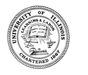 UNIVERSITY OF ILLINOIS LEARNING & LABORCHARTERED 1867 AGRICULTURE SCIENCE & ART logo