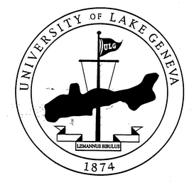 UNIVERSITY OF LAKE GENEVA 1874 LEMANNUS BIBULUS ULG logo