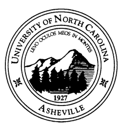 UNIVERSITY OF NORTH CAROLINA LEVO OCULOS MEOS IN MONTES 1927 ASHEVILLE logo