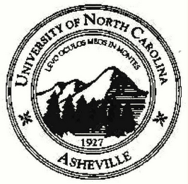 UNIVERSITY OF NORTH CAROLINA LEVO OCULOS MEOS IN MONTES 1927 ASHEVILLE logo