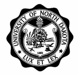 UNIVERSITY OF NORTH DAKOTA LUX ET LEX 1883 logo