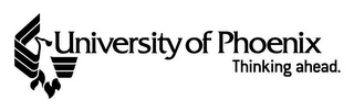 UNIVERSITY OF PHOENIX THINKING AHEAD. logo