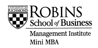 UNIVERSITY OF RICHMOND ROBINS SCHOOL OF BUSINESS MANAGEMENT INSTITUTE MINI MBA logo