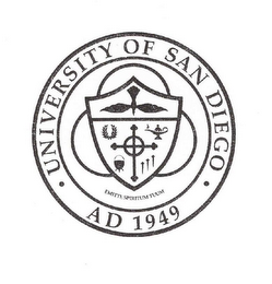 UNIVERSITY OF SAN DIEGO AD 1949 EMITTE SPIRITUM TUUM logo