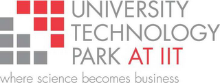 UNIVERSITY TECHNOLOGY PARK AT IIT WHERE SCIENCE BECOMES BUSINESS logo
