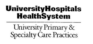 UNIVERSITYHOSPITALS HEALTHSYSTEM UNIVERSITY PRIMARY & SPECIALTY CARE PRACTICES logo