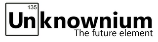 UNKNOWNIUM 135 THE FUTURE ELEMENT logo