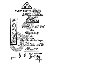 UNN ULTRA NOSTRA NIHIL ALLEIN ECHTES OLHAS PO-HO-CO. A.G. BASEL 2 DR.O. JURNITSCHEK logo