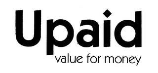 UPAID VALUE FOR MONEY logo