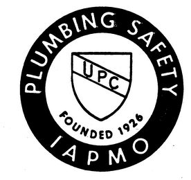 UPC PLUMBING SAFETY IAPMO FOUNDED 1926 logo