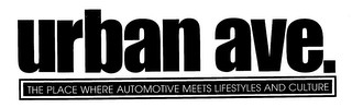 URBAN AVE. THE PLACE WHERE AUTOMOTIVE MEETS LIFESTYLES AND CULTURE logo