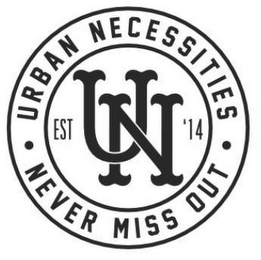 URBAN NECESSITIES NEVER MISS OUT UN EST'14 logo