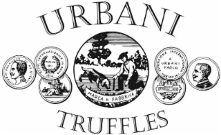 URBANI TRUFFLES URBANI TRUFFLES MARCA DI FABBRICA VITTORIO EMANUELE THREE REDITALIA ESPOSIZIONE INTERNAZIONALE IN ROMA 1912 TORINO 1911 ESPOSIZIONEINTERNAZIONALE TORINO 1911 A PAOLO URBANI PARIGI 1910 logo