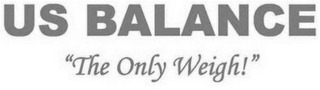 US BALANCE "THE ONLY WEIGH!" logo