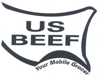 US BEEF YOUR MOBILE GROCER logo