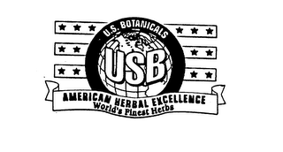 U.S. BOTANICALS USB AMERICAN HERBAL EXCELLENCE WORLD'S FINEST HERBS logo