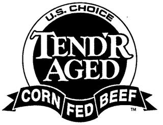 U.S. CHOICE TEND'R AGED CORN FED BEEF logo