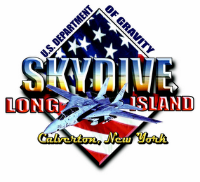 U.S. DEPARTMENT OF GRAVITY SKYDIVE LONG ISLAND CALVERTON, NEW YORK logo