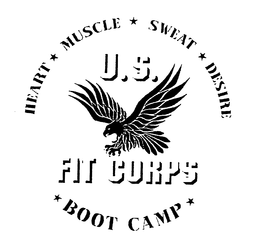 U.S. FIT CORPS BOOT CAMP HEART MUSCLE SWEAT DESIRE logo