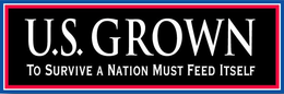 U.S. GROWN TO SURVIVE A NATION MUST FEED ITSELF logo