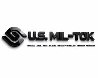 U.S. MIL-TOK UNIVERSAL . SOCIAL . MEDIA . INFLUENCE . LIMITLESS - TECHNOLOGY . OWNERSHIP . KNOWLEDGE logo