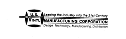 U.S. VINYL MANUFACTURING CORPORATION LEADING THE INDUSTRY INTO THE 21ST CENTURY DESIGN, TECHNOLOGY, MANUFACTURING, DISTRIBUTION logo