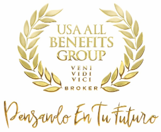 USA ALL BENEFITS GROUP VENI VIDI VICI BROKER PENSANDO EN TU FUTURO logo