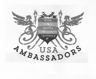 USA AMBASSADORS WINE FOOD TRAVEL COMMUNITY GIVING logo