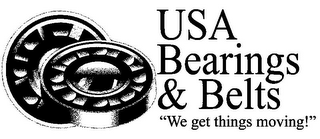USA BEARINGS & BELTS "WE GET THINGS MOVING!" logo