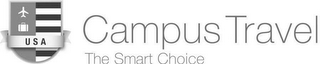 USA CAMPUS TRAVEL THE SMART CHOICE logo