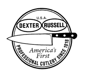 USA DEXTER RUSSELL AMERICA'S FIRST PROFESSIONAL CUTLERY SINCE 1818 logo