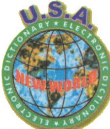 U.S.A.  ELECTRONIC DICTIONARY NEW WORLD logo