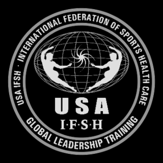 USA I·F·S·H INTERNATIONAL FEDERATION OF SPORTS HEALTH CARE USA IFSH GLOBAL LEADERSHIP TRAINING logo