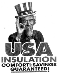 USA INSULATION COMFORT&SAVINGS GUARANTEED! logo