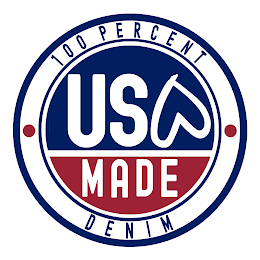 USA MADE 100 PERCENT DENIM logo