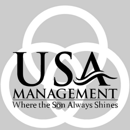 USA MANAGEMENT WHERE THE SON ALWAYS SHINES logo