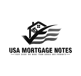 $ USA MORTGAGE NOTES FAST CASH! WE MAKE YOUR GOALS OUR PRIORITY logo