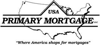 USA PRIMARY MORTGAGE LLC "WHERE SHOPS FOR MORTGAGES" logo